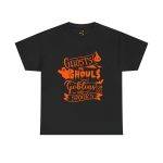 Halloween Ghosts And Ghouls Black Color T-Shirt For Unisex Heavy Cotton Tee