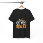 Biking Black Color T-Shirt For Unisex Heavy Cotton Tee