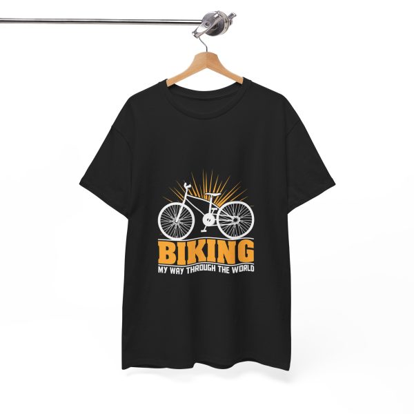 Biking Black Color T-Shirt For Unisex Heavy Cotton Tee