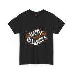 Happy Halloween Black Color T-Shirt For Unisex Heavy Cotton Tee Happy Halloween Black Color T-Shirt For Unisex Heavy Cotton Tee
