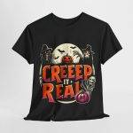 Halloween Creeep It Real Black Color T-Shirt For Unisex Heavy Cotton Tee