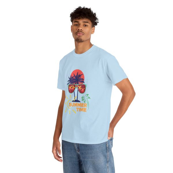 Summer Time Light Blue Color T-Shirt For Unisex Heavy Cotton Tee