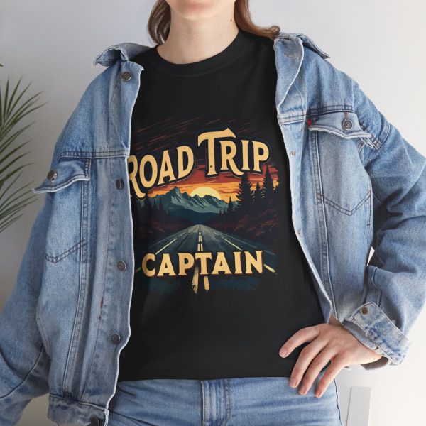 Road Trip Captain Black Color T-Shirt For Unisex Heavy Cotton Tee Road Trip Captain Black Color T-Shirt For Unisex Heavy Cotton Tee