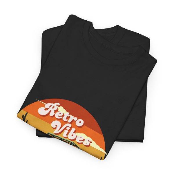 Retro Vibes Black Color T-Shirt For Men Heavy Cotton Tee