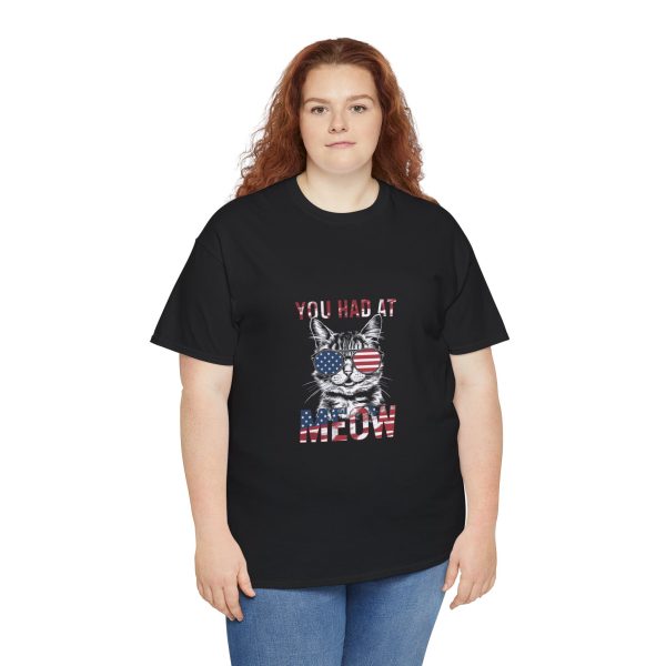 Patriotic Cat Graphic Tee - "You Had Me at Meow" - Unisex Heavy Cotton T-Shirt Patriotic Cat Graphic Tee - "You Had Me at Meow" - Unisex Heavy Cotton T-Shirt