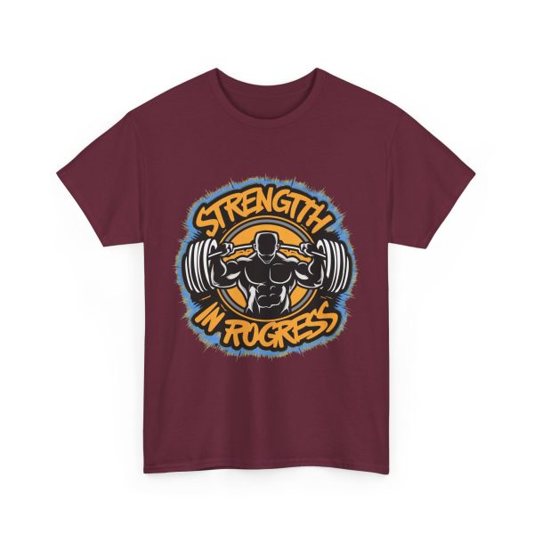 Strength In Progress Maroon Color T-Shirt For Unisex Heavy Cotton Tee