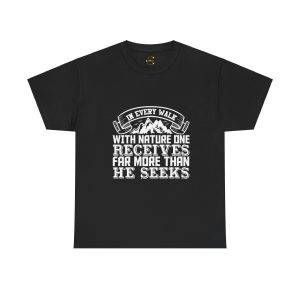 Mountains typography Black color Tshirt For Unisex Heavy Cotton Tee