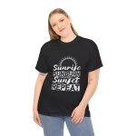 Sunrise Sunburn Sunset Repeat Black Color T-Shirt For Unisex Heavy Cotton Tee