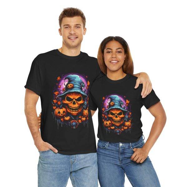 Halloween Pumpkin Black Color T-Shirt For Unisex Heavy Cotton Tee Halloween Pumpkin Black Color T-Shirt For Unisex Heavy Cotton Tee