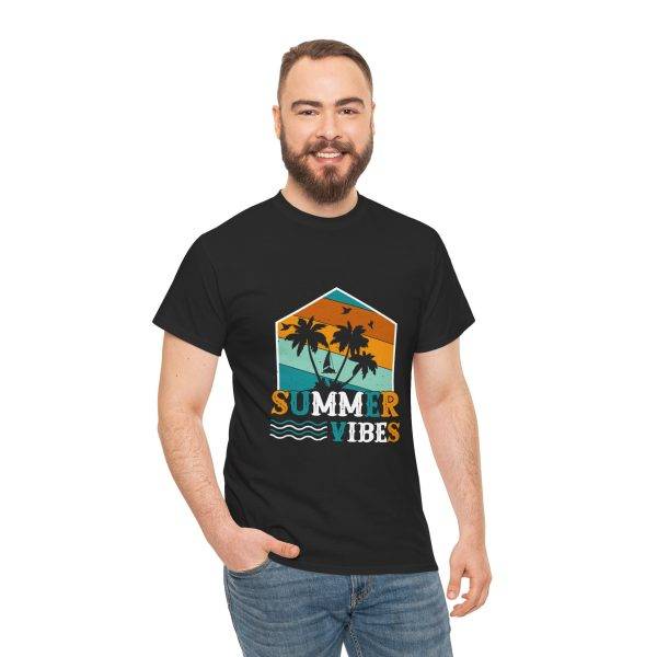 Summer Vibes Unisex Heavy Cotton Tee - Tropical Graphic T-Shirt