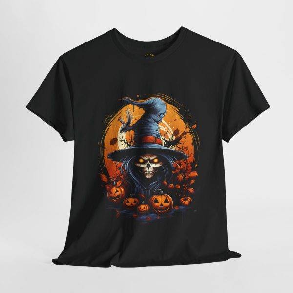 Scary Halloween Pumpkin Black Color T-Shirt For Unisex Heavy Cotton Tee Scary Halloween Pumpkin Black Color T-Shirt For Unisex Heavy Cotton Tee