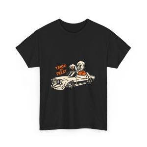 Halloween Trick Or Treat Black Color T-Shirt For Unisex Heavy Cotton Tee