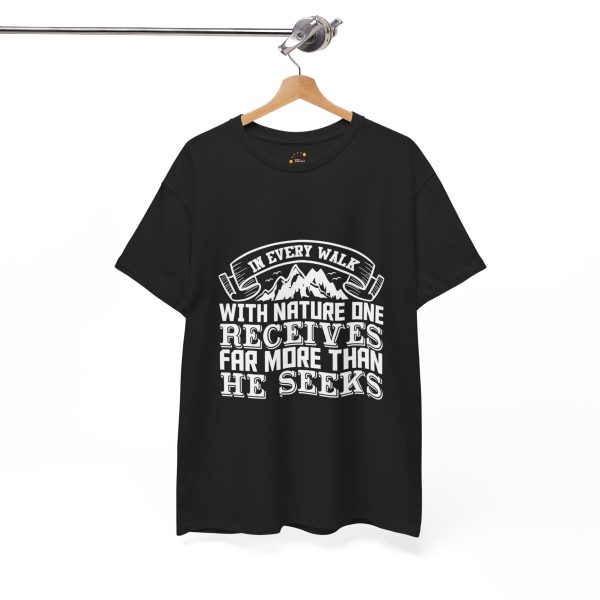Mountains typography Black color Tshirt For Unisex Heavy Cotton Tee