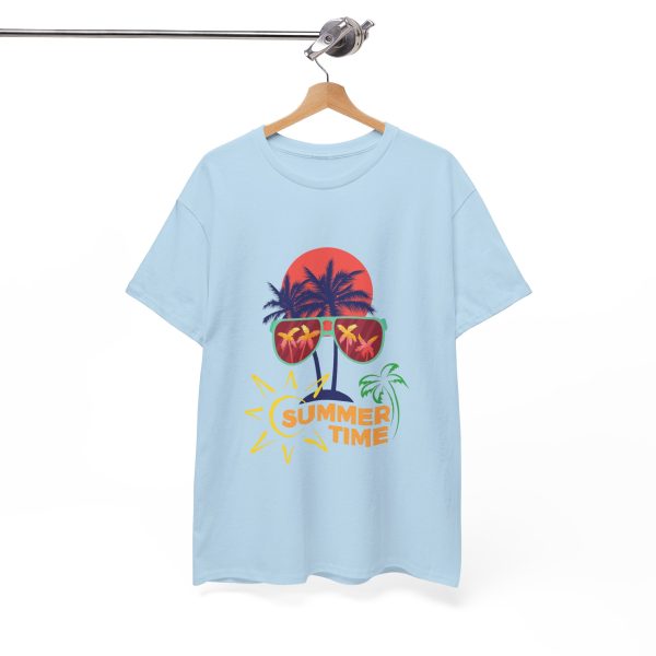 Summer Time Light Blue Color T-Shirt For Unisex Heavy Cotton Tee
