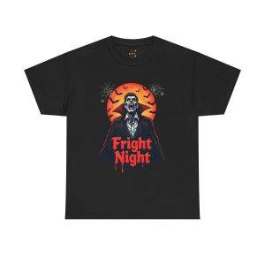 Halloween Fright Night Black Color T-Shirt For Unisex Heavy Cotton Tee