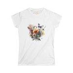 Floral Butterfly Women's Softstyle Tee - Perfect for Spring Outings and Nature Lovers Floral Butterfly Women's Softstyle Tee - Perfect for Spring Outings and Nature Lovers