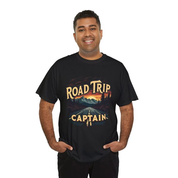Road Trip Captain Black Color T-Shirt For Unisex Heavy Cotton Tee Road Trip Captain Black Color T-Shirt For Unisex Heavy Cotton Tee