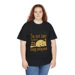 Funny Cat Energy Saving Mode Tee - Unisex Heavy Cotton T-Shirt
