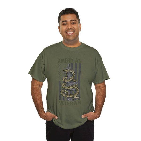 American Veteran Military Green Color T-Shirt For Unisex Heavy Cotton Tee