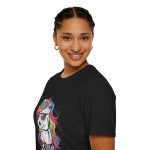 Hipster unicorn black color Tshirt For Women Softstyle T-Shirt