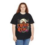 Halloween Creeep It Real Black Color T-Shirt For Unisex Heavy Cotton Tee