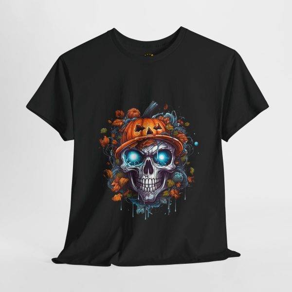 Scary Halloween pumpkin Black Color T-Shirt For Unisex Heavy Cotton Tee