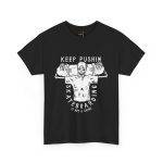 KEEP PUSHING SKATEBOARDING Black Color T-Shirt For Unisex Heavy Cotton Tee