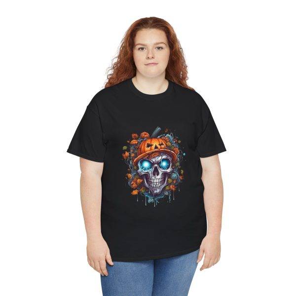 Scary Halloween pumpkin Black Color T-Shirt For Unisex Heavy Cotton Tee