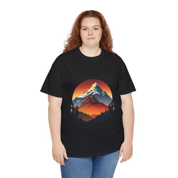 Mountain View Black Color T-Shirt For Unisex Heavy Cotton Tee
