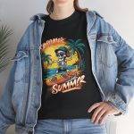 Cool Skeleton Summer Vibes Unisex Heavy Cotton Tee