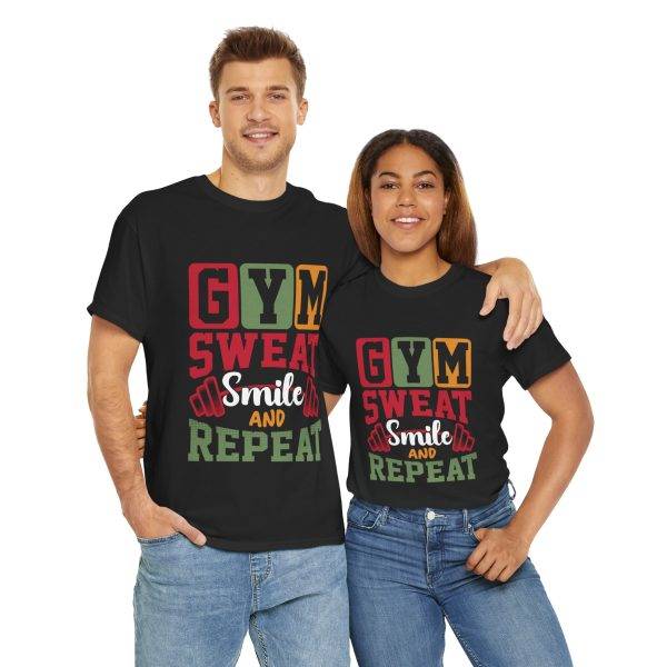 Gym Sweat Smile Repeat Unisex Heavy Cotton Tee