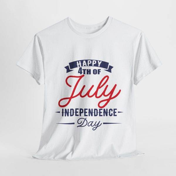 Happy 4th July White T-Shirt Color Unisex Heavy Cotton Tee