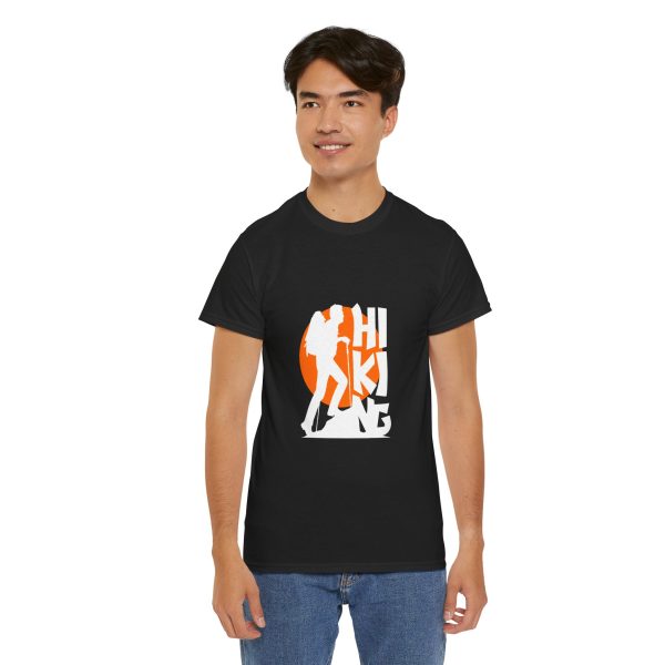 Hiking Black Color T-Shirt For Unisex Heavy Cotton Tee