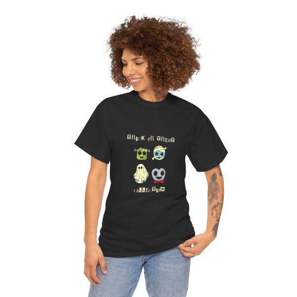 Halloween TRICK OR TREAT Black Color T-Shirt For COLLECTION Unisex Heavy Cotton Tee