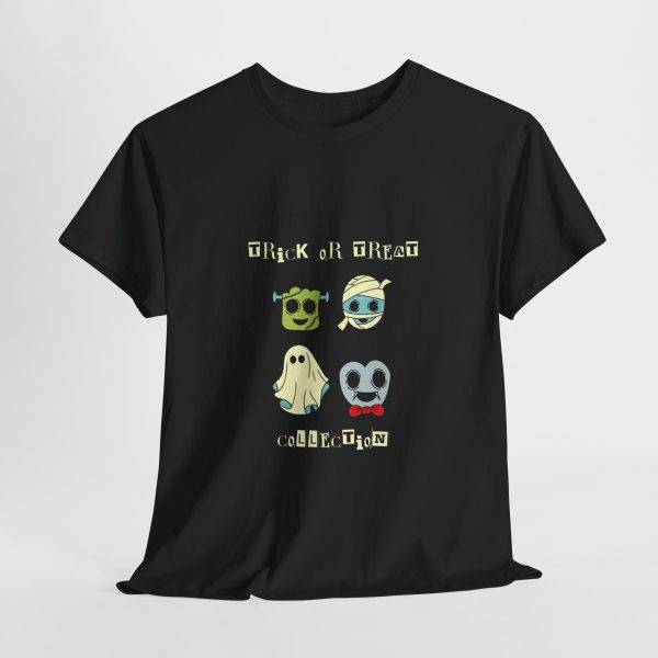 Halloween TRICK OR TREAT Black Color T-Shirt For COLLECTION Unisex Heavy Cotton Tee