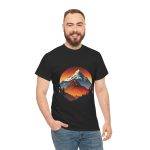 Mountain View Black Color T-Shirt For Unisex Heavy Cotton Tee