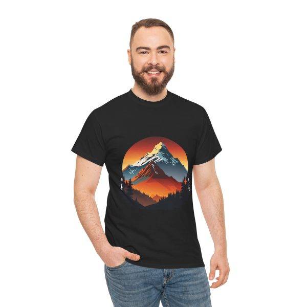 Mountain View Black Color T-Shirt For Unisex Heavy Cotton Tee
