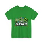 Gardening Is My Therapy Unisex Heavy Cotton Tee - Green Gardening T-Shirt for Plant Lovers