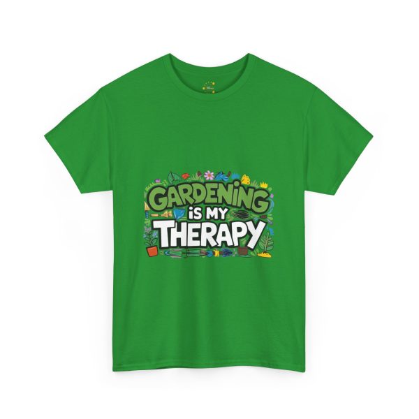 Gardening Is My Therapy Unisex Heavy Cotton Tee - Green Gardening T-Shirt for Plant Lovers