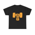 Time Hard No Pain No gain Black Color Gym T-Shirt For Men Heavy Cotton Tee