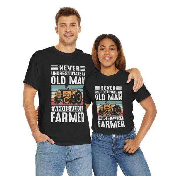 Never Underestimate an Old Man Farmer Unisex Heavy Cotton Tee