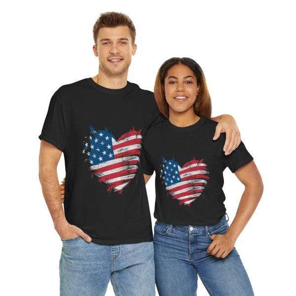 Patriotic USA Heart Unisex Heavy Cotton Tee