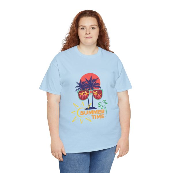 Summer Time Light Blue Color T-Shirt For Unisex Heavy Cotton Tee