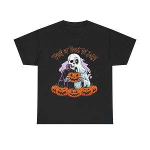Trick Or Treat Your Self Black Color T-Shirt For Unisex Heavy Cotton Tee