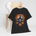 Scary Halloween pumpkin Black Color T-Shirt For Unisex Heavy Cotton Tee