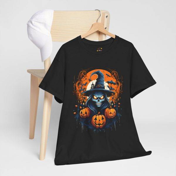 Scary Halloween pumpkin Black Color T-Shirt For Unisex Heavy Cotton Tee