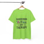 Gardening is My Therapy Unisex Heavy Cotton Tee - Vibrant Green T-Shirt for Plant Lovers