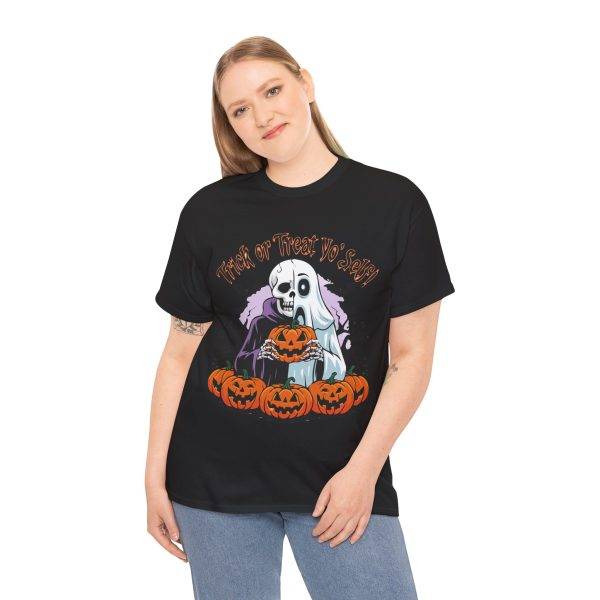 Trick Or Treat Your Self Black Color T-Shirt For Unisex Heavy Cotton Tee