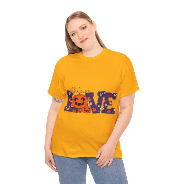 Love Halloween Gold Color T-Shirt For Unisex Heavy Cotton Tee