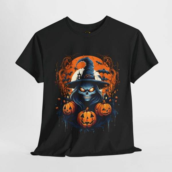 Scary Halloween pumpkin Black Color T-Shirt For Unisex Heavy Cotton Tee